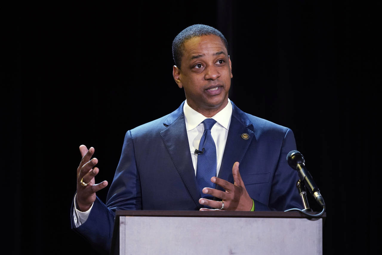 FILE - In this April 6, 2021, file photo, Lt. Gov. Justin Fairfax, a Democratic candidate for gover...