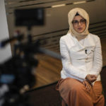 
              Hatice Cengiz, the fiancee of murdered Saudi journalist Jamal Kashoggi, talks during an interview with The Associated Press in Istanbul, Turkey, Thursday, July 14, 2022. Cengiz described Joe Biden's decision to visit Saudi Arabia as "heartbreaking," accusing the U.S. president on Thursday of backing down from his pledge of prioritizing human rights. (AP Photo/Francisco Seco)
            