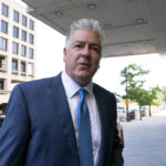
              Steve Bannon's attorney, M. Evan Corcoran, arrives at the Federal Courthouse for a hearing for Bannon on Monday, July 11, 2022, in Washington. Bannon, a former White House strategist and ally of President Donald Trump, was indicted late last year on two counts of criminal contempt of Congress after he defied a subpoena from the House committee investigating the Jan. 6 insurrection at the U.S. Capitol. District Judge Carl Nichols is deciding whether Bannon's trial should be delayed until October. Steve Bannon did not arrive at the courthouse. (AP Photo/Jose Luis Magana)
            