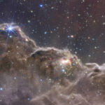 
              This image released by NASA on Tuesday, July 12, 2022, combined the capabilities of the James Webb Space Telescope's two cameras to create a never-before-seen view of a star-forming region in the Carina Nebula. Captured in infrared light by the Near-Infrared Camera (NIRCam) and Mid-Infrared Instrument (MIRI), this combined image reveals previously invisible areas of star birth. (NASA, ESA, CSA, STScI via AP)
            