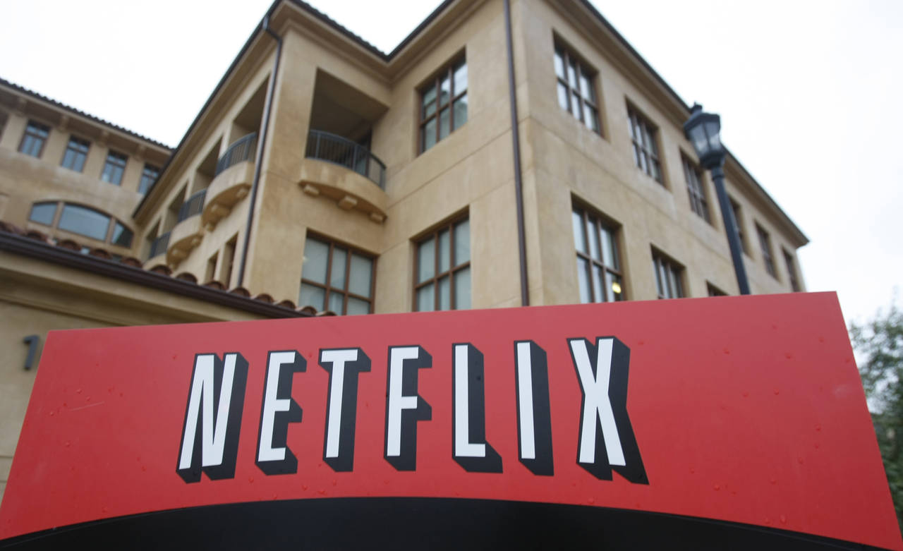 FILE - This photo shows the company logo and view of Netflix headquarters in Los Gatos, Calif., Jan...