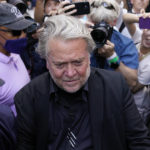 
              Former White House strategist Steve Bannon departs federal court after a jury found him guilty on both counts in his contempt-of-Congress trial, Friday, July 22, 2022, in Washington. (AP Photo/Patrick Semansky)
            