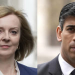 
              FILE This file combo shows the remaining candidates in the Conservative Party leadership race, former Chancellor of the Exchequer Rishi Sunak, right and Foreign Secretary Liz Truss. Two people are running to be Britain’s next prime minister, but a third presence looms over the contest: Margaret Thatcher. Almost a decade after her death, the late former prime minister casts a powerful spell over Britain's Conservative Party. In the race to replace Boris Johnson as Conservative leader and prime minister, both Foreign Secretary Liz Truss and former Treasury chief Rishi Sunak claim to embody the values of Thatcher. (AP Photo, File)
            