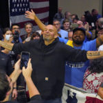 
              Pennsylvania Lt. Gov. John Fetterman, the Democratic nominee for the state's U.S. Senate seat, center, poses for a photo with supporters after speaking at a rally in Erie, Pa., on Friday, Aug. 12, 2022. (AP Photo/Gene J. Puskar)
            