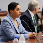 
              FILE - St. Louis Circuit Attorney Kim Gardner appears at her disciplinary hearing Monday, April 11, 2022, in St. Louis. The Missouri Supreme Court on Tuesday, Aug. 30, 2022, reprimanded Gardner for mistakes made in the 2018 prosecution of then-Gov. Eric Greitens, but agreed with an advisory counsel's decision that suspension of her law license or disbarment were not merited. (AP Photo/T.L. Witt, Pool via Missouri Lawyers Media, File)
            