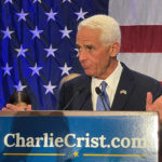 
              Florida Democratic gubernatorial candidate Charlie Crist, facing primary opponent Nikki Fried, speaks to supporters, Tuesday, Aug. 23, 2022, in St. Petersburg, Fla. (Dirk Shadd/Tampa Bay Times via AP)
            
