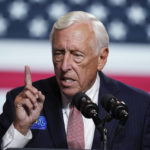 
              Rep. Steny Hoyer, D-Md., speaks ahead of President Joe Biden during a rally for the Democratic National Committee at Richard Montgomery High School, Thursday, Aug. 25, 2022, in Rockville, Md. (AP Photo/Alex Brandon)
            