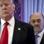 
              FILE - Allen Weisselberg, right, stands behind then President-elect Donald Trump during a news conference in the lobby of Trump Tower in New York, Jan. 11, 2017. Weisselberg, Trump's chief financial officer, is expected to plead guilty on Thursday, Aug. 18, 2022 to tax violations in a deal that would require him to testify about business practices at the former president's company. (AP Photo/Evan Vucci, File)
            