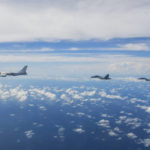 
              In this photo released by Xinhua News Agency, aircraft of the Eastern Theater Command of the Chinese People's Liberation Army (PLA) conduct a joint combat training exercises around the Taiwan Island on Sunday, Aug. 7, 2022. China said Monday it was extending threatening military exercises surrounding Taiwan that have disrupted shipping and air traffic and substantially raised concerns about the potential for conflict in a region crucial to global trade. (Li Bingyu/Xinhua via AP)
            