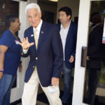 
              U.S. Rep Charlie Crist, D-Fla., waves to photographers after voting Tuesday, Aug. 23, 2022, in St. Petersburg, Fla. Crist is running for Florida Governor against Agriculture Commissioner Nikki Fried in the primary election. (AP Photo/Chris O'Meara)
            