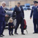 
              President Joe Biden walks with his son Hunter Biden and grandson Beau Biden to board Air Force One at Andrews Air Force Base, Md., Wednesday, Aug. 10, 2022. The President is traveling to Kiawah Island, S.C., for vacation. (AP Photo/Manuel Balce Ceneta)
            