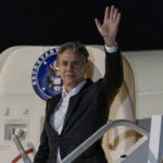 
              U.S. Secretary of State Antony Blinken waves as he arrives at Lanseria International Airport in Johannesburg, South Africa, Sunday, Aug. 7, 2022. Blinken is on a ten day trip to Cambodia, Philippines, South Africa, Congo, and Rwanda. (AP Photo/Andrew Harnik, Pool)
            