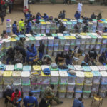
              Ballot boxes lie stacked in rows at a tallying center in Nairobi, Kenya Wednesday, Aug. 10, 2022. Kenyans are waiting for the results of a close but calm presidential election in which the turnout was lower than usual. (AP Photo)
            
