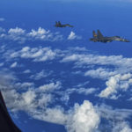 
              In this photo released by Xinhua News Agency, fighter jets of the Eastern Theater Command of the Chinese People's Liberation Army (PLA) conduct a joint combat training exercises around the Taiwan Island on Sunday, Aug. 7, 2022. China said Monday it was extending threatening military exercises surrounding Taiwan that have disrupted shipping and air traffic and substantially raised concerns about the potential for conflict in a region crucial to global trade. (Gong Yulong/Xinhua via AP)
            