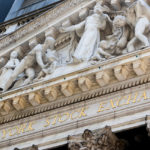 
              A detail of the exterior of The New York Stock Exchange, on Wednesday, Aug. 3, 2022, in New York. (AP Photo/Julia Nikhinson)
            