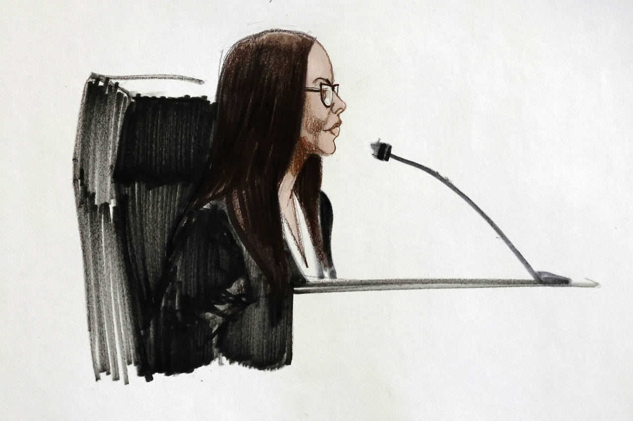In this courtroom sketch, Homeland Security Special Agent, Melissa Siffermann testifies during R. K...