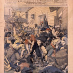 
              This photo provided by Kenan Research Center at the Atlanta History Center shows the cover of the French magazine, Le Petit Journal, from Oct. 7, 1906, depicting a drawing titled “Massacre of Negroes at Atlanta.”  (Kenan Research Center at the Atlanta History Center via AP)
            