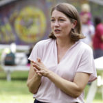 
              FILE - Democratic U.S. House hopeful Lt. Gov. Molly Gray speaks to voters in Middlesex, Vt., on July 20, 2022. Gray is seeking the Democratic Party nomination to run for Vermont's vacant U.S. House seat. The incumbent, Rep. Peter Welch, is running for the U.S. Senate. The Vermont primary is Aug. 9. (AP Photo/Wilson Ring, File)
            