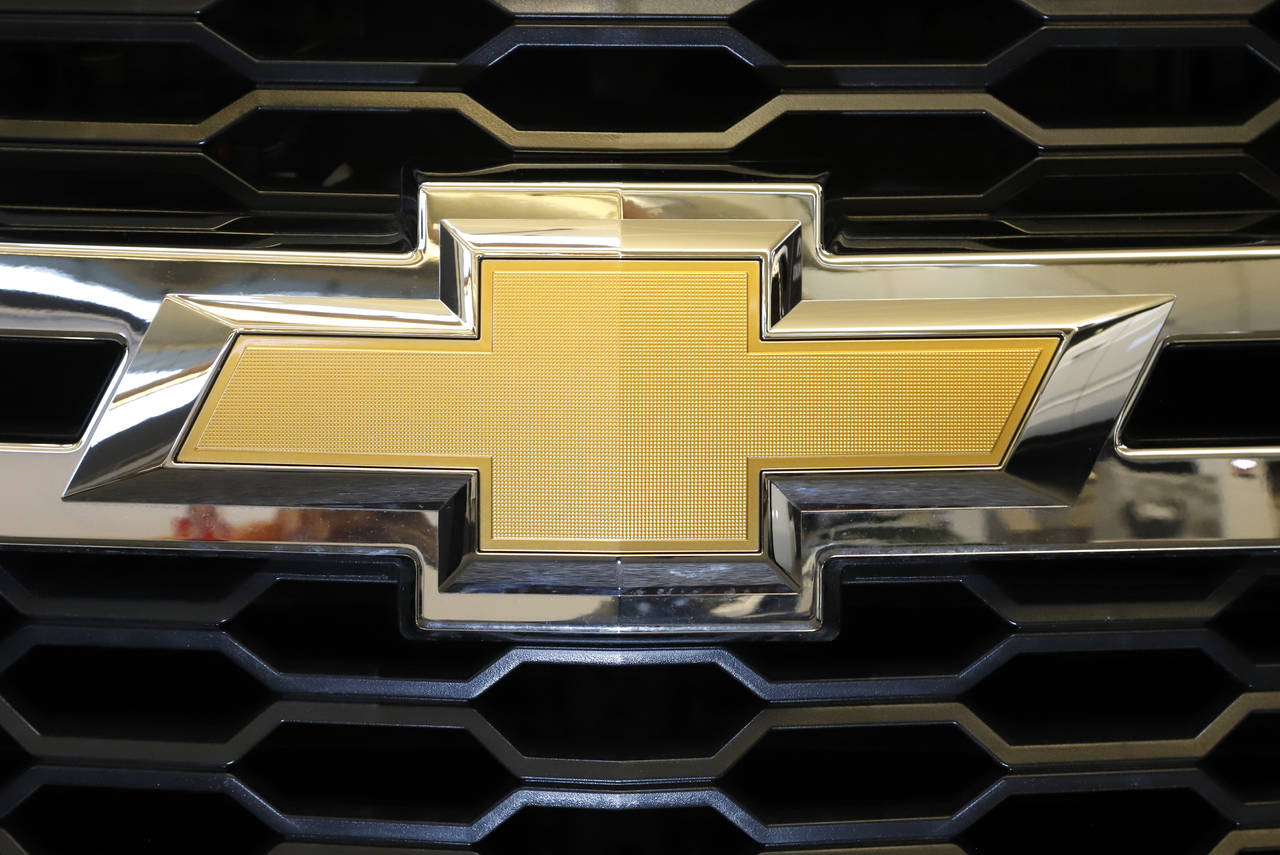 FILE - The Chevrolet logo is displayed at the 2020 Pittsburgh International Auto Show Thursday, Feb...