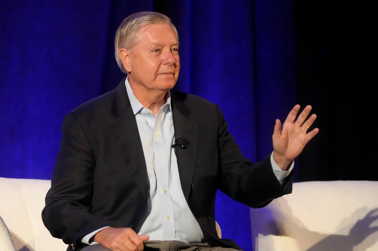 United States Sen. Lindsey Graham, R-S.C., addresses business leaders during a congressional conver...