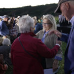 
              Rep. Liz Cheney, second from right, R-Wyo., is greeted by supporters after she spoke Tuesday, Aug. 16, 2022, in Jackson, Wyo. Cheney lost to Republican challenger Harriet Hageman in the primary. (AP Photo/Jae C. Hong)
            