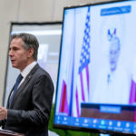 
              Secretary of State Antony Blinken speaks during a virtual joint news conference with Philippine Foreign Secretary Enrique Manalo at the Peninsula Hotel in Manila, Philippines, Saturday, Aug. 6, 2022. Blinken is on a ten-day trip to Cambodia, Philippines, South Africa, Congo, and Rwanda. (AP Photo/Andrew Harnik, Pool)
            