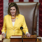 
              House Speaker Nancy Pelosi of Calif., finishes the vote to approve the Inflation Reduction Act in the House chamber at the Capitol in Washington, Friday, Aug. 12, 2022. A divided Congress gave final approval Friday to Democrats' flagship climate and health care bill. (AP Photo/Patrick Semansky)
            