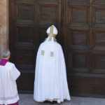 
              Pope Francis opens the Holy Door of St. Mary in Collemaggio Basilica and start the jubilee of forgiveness, in L'Aquila, central Italy, Sunday, Aug. 28, 2022. Pope Francis will be the first pope since Celestine V to open this Holy Door, the first in history, established with the Bull of Forgiveness of 29 September 1294 by Pope Celestine V. (AP Photo/Riccardo De Luca)
            