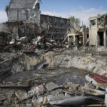 
              A view of buildings of local resort destroyed following recent Russian missile attacks in Odesa region, Ukraine, Thursday, Aug. 18, 2022. (AP Photo/Nina Lyashonok)
            