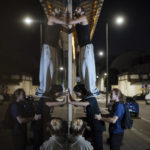 
              Members from the collective "On the Spot" look to switch off the lights of a storefront in Paris, Friday, July 29, 2022. The collective had been acting against wasteful businesses in Paris long before Russia started cutting energy supplies to Europe in a battle of wills over Moscow's invasion of Ukraine. As such, the campaigners were precursors of the energy economy drive becoming all the rage in France, Germany and elsewhere. (AP Photo/Lewis Joly)
            