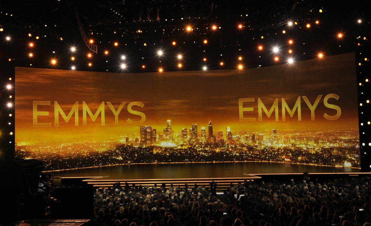 FILE - This Sept. 22, 2019 file photo shows a view of the stage at the 71st Primetime Emmy Awards i...