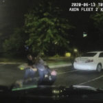 
              FILE - This screen grab taken from dashboard camera video provided by the Atlanta Police Department shows Rayshard Brooks, center, struggling with Officers Garrett Rolfe, left, and Devin Brosnan in the parking lot of a Wendy's restaurant in Atlanta, June 13, 2020. A specially appointed prosecutor said Tuesday, Aug. 23, 2022, that he will not pursue any charges against the Atlanta police officer who fatally shot Brooks more than two years ago. (Atlanta Police Department via AP, File)
            