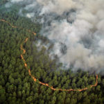 
              This photo provided by the fire brigade of the Gironde region SDIS 33, (Departmental fire and rescue service 33) shows an aerial view of a blaze near Saint-Magne, south of Bordeaux, southwestern France, Thursday, Aug. 11, 2022. (SDIS 33 via AP)
            