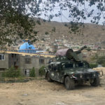
              A Taliban armored vehicle is parked in front of a mosque that was bombed Wednesday, in Kabul, Afghanistan, Thursday, Aug. 18. 2022. The bombing at the mosque during evening prayers on Wednesday killed at least 21 people, including a prominent cleric, and wounded 33 people, the Taliban police spokesman said. (AP Photo)
            