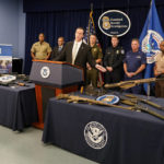 
              Anthony Salisbury, special agent in charge of Homeland Security Investigations Miami (HSI), speaks during a news conference at the Homeland Security Investigations Miami Field Office, Wednesday, Aug. 17, 2022, in Miami. HSI is working with other agencies to highlight efforts to crack down on a recent increase of firearms and ammunition smuggling to Haiti and other Caribbean nations. (AP Photo/Lynne Sladky)
            