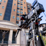 
              Cameras are set up outside the U.S. District Courthouse before the sentencing of El Shafee Elsheikh in Alexandria, Va., Friday, Aug. 19, 2022. Elsheikh was convicted on April 14, 2022 of kidnapping and murdering freelance journalist James Foley as well as participating in the detention and murders of Steven Sotloff, Kayla Mueller and Peter Kassig, all in 2014. (AP Photo/Andrew Harnik)
            