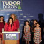 
              Republican gubernatorial candidate Tudor Dixon speaks at a primary election party in Grand Rapids, Mich., Tuesday, Aug. 2, 2022. (AP Photo/Paul Sancya)
            
