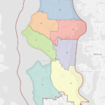 The current district map for the Seattle City Council (The Seattle Redistricting Commission) 