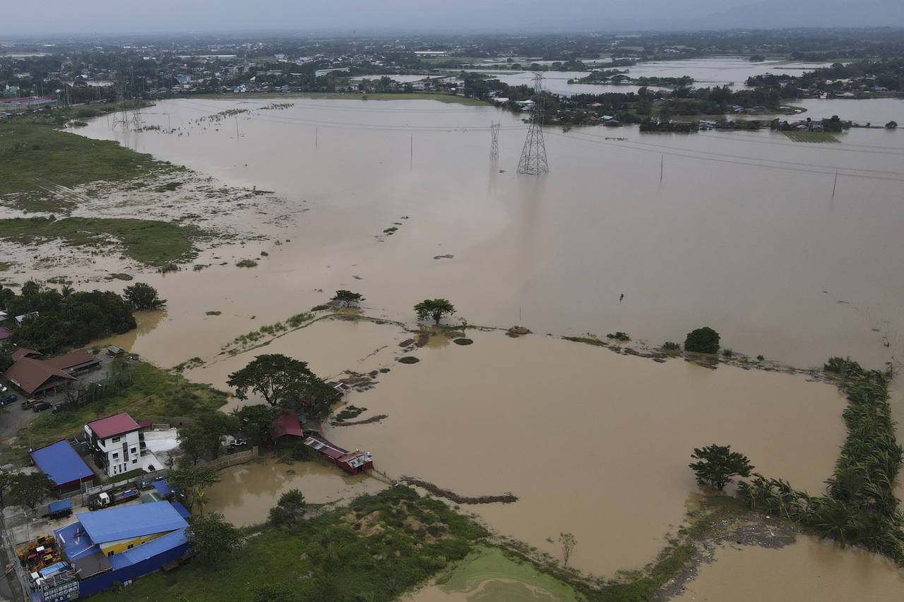 Flooded area due to Typhoon Noru in San Miguel town, Bulacan province, Philippines, Monday, Sept. 2...