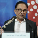 
              Malaysia opposition leaders Anwar Ibrahim talks to reporters at the Foreign Correspondents' Club of Thailand in Bangkok, Thailand, Thursday, Sept. 22, 2022. Anwar said Thursday he believes his three-party alliance has a “fair chance” of winning a general election that could be called as early as November. (AP Photo/Sakchai Lalit)
            