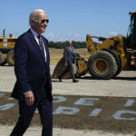 
              President Joe Biden arrives to speak during a groundbreaking for a new Intel computer chip facility in New Albany, Ohio, Friday, Sep. 9, 2022. (AP Photo/Manuel Balce Ceneta)
            