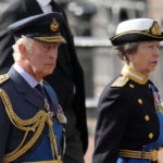 
              Britain's King Charles III, left, and Princess Anne follow the coffin of Queen Elizabeth II during a procession from Buckingham Palace to Westminster Hall in London, Wednesday, Sept. 14, 2022. The Queen will lie in state in Westminster Hall for four full days before her funeral on Monday Sept. 19. (AP Photo/Kirsty Wigglesworth)
            