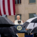 
              President Joe Biden speaks during a ceremony at the Pentagon in Washington, Sunday, Sept. 11, 2022, to honor and remember the victims of the September 11th terror attack. (AP Photo/Andrew Harnik)
            