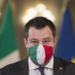 
              FILE - Leader of The League party, Matteo Salvini, meets the media at the Quirinale presidential palace in Rome Friday, Jan. 29, 2021. The 49-year-old League party leader had been the unchallenged face of right-wing leadership in Italy until Giorgia Meloni's far-right party took off. Italy will elect a new Parliament on Sept. 25. (AP Photo/Alessandra Tarantino, Pool, File)
            