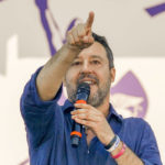 
              FILE - The League party leader Matteo Salvini delivers his speech during the annual rally of The League party in Pontida, northern Italy, Sunday, Sept. 18, 2022. The 49-year-old League party leader had been the unchallenged face of right-wing leadership in Italy until Giorgia Meloni's far-right party took off. Italy will elect a new Parliament on Sept. 25. (AP Photo/Antonio Calanni, File)
            