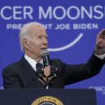
              President Joe Biden speaks on the cancer moonshot initiative at the John F. Kennedy Library and Museum, Monday, Sept. 12, 2022, in Boston. (AP Photo/Evan Vucci)
            
