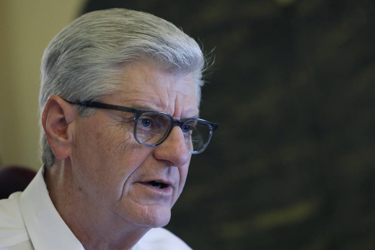 FILE - Gov. Phil Bryant speaks about his legacy following a life of public service, Jan. 8, 2020, i...