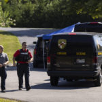 
              Law enforcement gather at the scene Friday, Sept. 9, 2022, in Elk Mills, Md., about 60 miles (97 km) northeast of Baltimore. Five people were found dead inside a home in northeastern Maryland on Friday after deputies were called to investigate a report of a shooting, authorities said. (AP Photo/Ryan Collerd)
            