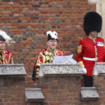 
              Garter Principle King of Arms, David Vines White, center, reads the proclamation of new King, King Charles III, from the Friary Court balcony of St James's Palace, London, Saturday Sept. 10, 2022, after King Charles III was formally proclaimed monarch. Charles automatically became King on the death of his mother, but the Accession Council, attended by Privy Councillors, confirms his role. (Richard Heathcote/pool via AP)
            