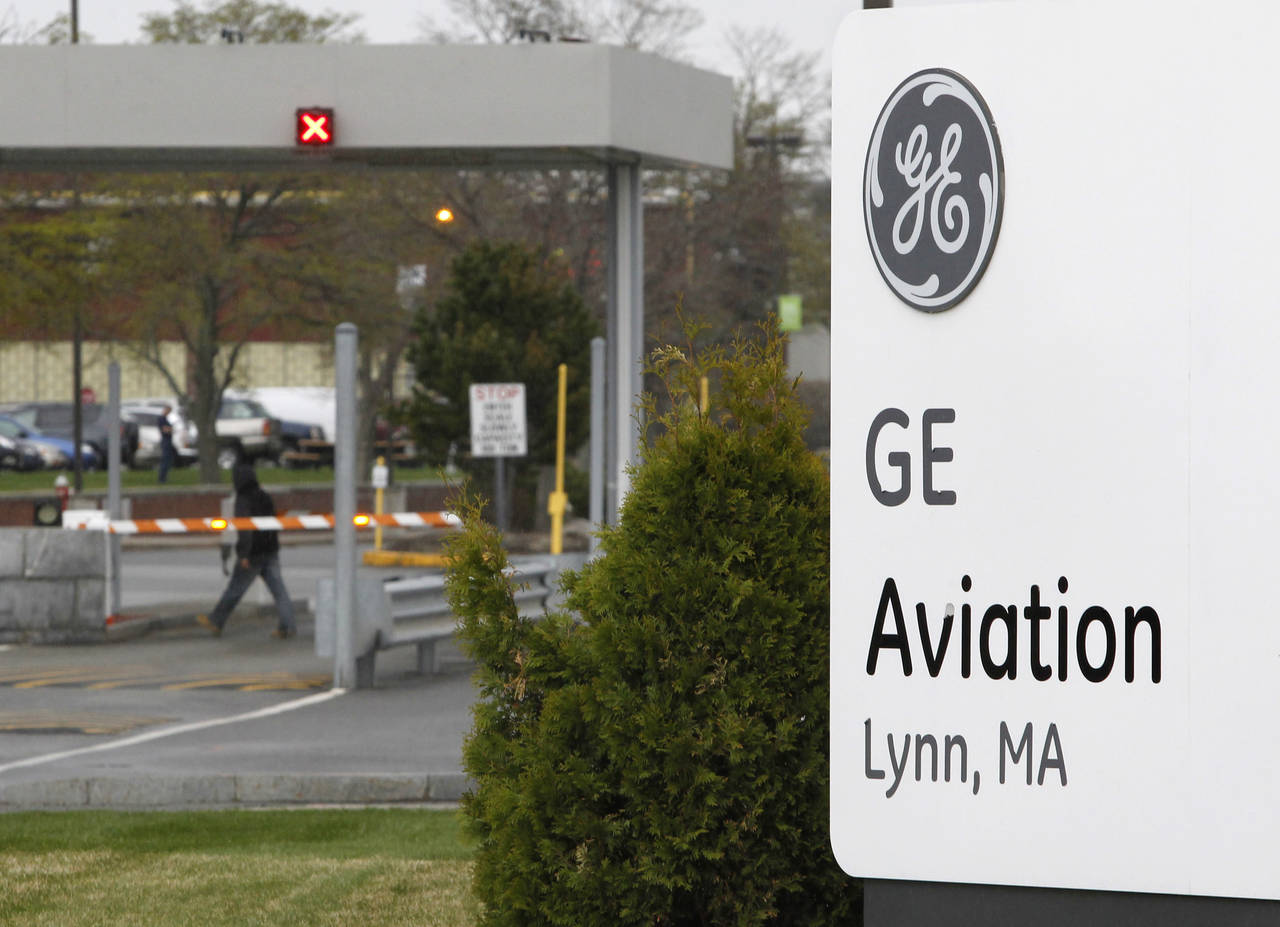 In this April 19 2011 file photo the General Electric logo is seen on a sign at the entrance to the...